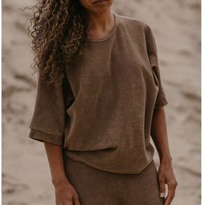 Simple folk oversized terry top